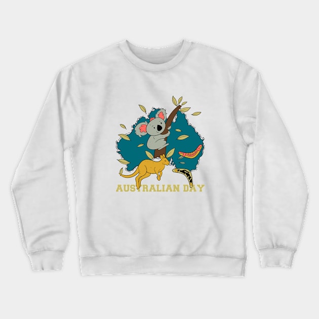 Celebrate Australian Day Crewneck Sweatshirt by Oiyo